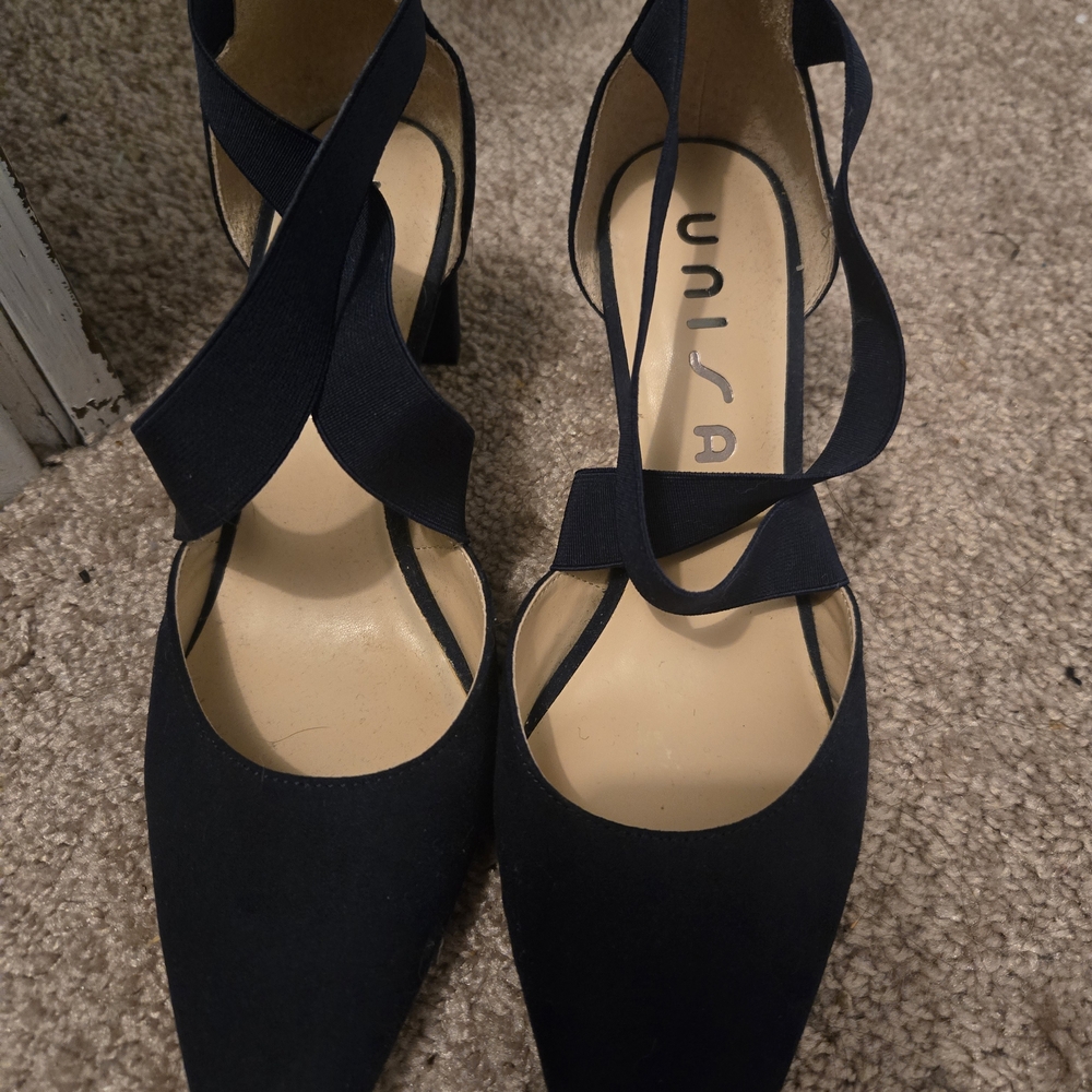 Unisa Women's Elegant Navy Blue Cross-Strap Heels